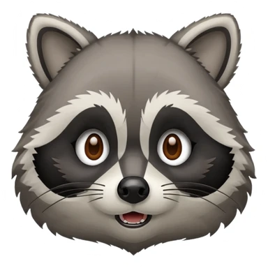 Create emojis from a picture with a raccoon's face. Different emotions, with the addition of paws sticker