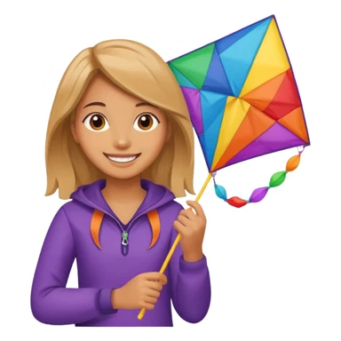 girl with kite,Kite Flyers, big kite. sticker