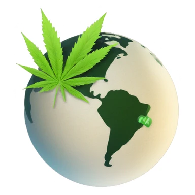420 on planet earth hemp leaves on the globe  sticker