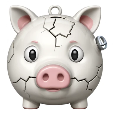 broken and empty piggy bank sticker
