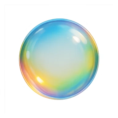 soap bubble with rainbow reflection, round and three-dimensional, bright atmosphere, simple background sticker