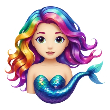 Iridescent mermaid hair sticker