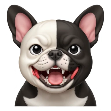 Angry woman yelling at French bulldog sticker