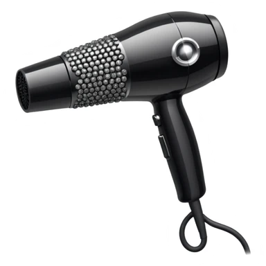 black blow dryer covered in diamonds sticker
