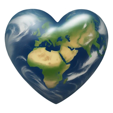 Earth but in the shape of a heart  sticker