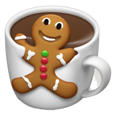 gingerbread man in a mug sticker