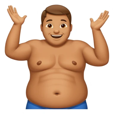 guy slapping his fat belly and he is in glee sticker