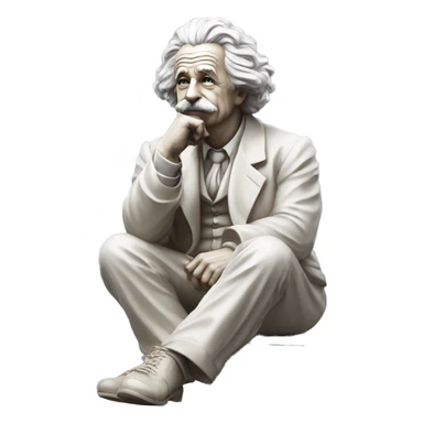sitting philosopher-statue as albert einstein and thinking lean on fist sticker
