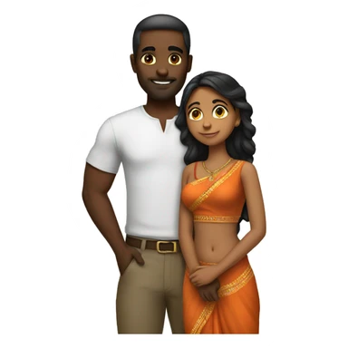indian girl with a black man love sticker