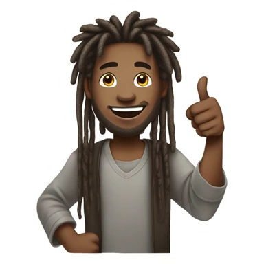 African-American male with dreads with the thumbs up emoji ￼ sticker
