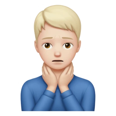 stressed with hands around neck sticker