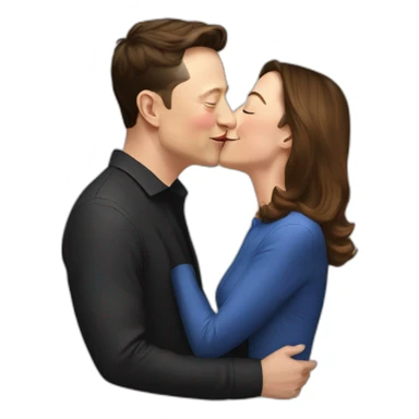 elon-musk with Zuckerberg kiss sticker