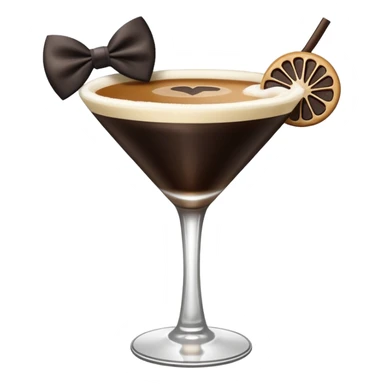espresso martini with big Black Bow on martini  sticker