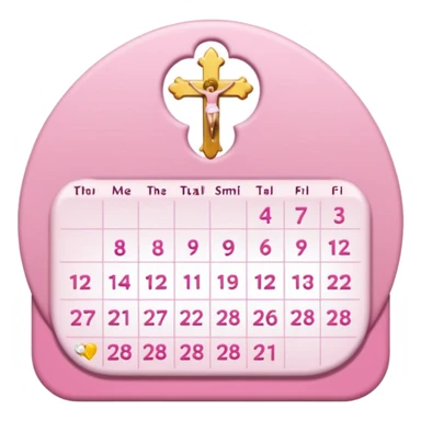 make a catholic calendar with very girly pink tones sticker