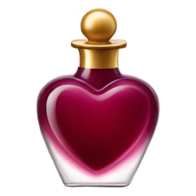 Burgundy perfume heart shaped  sticker