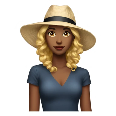 young woman in stylish hat sticker