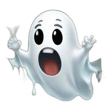 ghost stuck halfway in a wall ejecting a spray of white milky substance forward from stomach area sticker