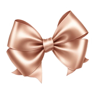 Realistic isolated rose gold shiny silk ribbon bow lined with white fur. sticker