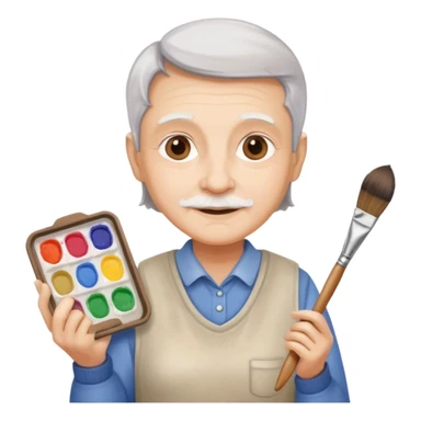 Senior with watercolor tray & brush sticker