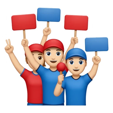 cheering sign sports in blue (#00A3E0) and red (#F9423A) sticker