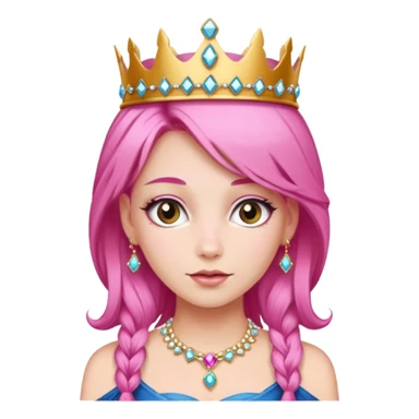 royal princess with pink hair sticker