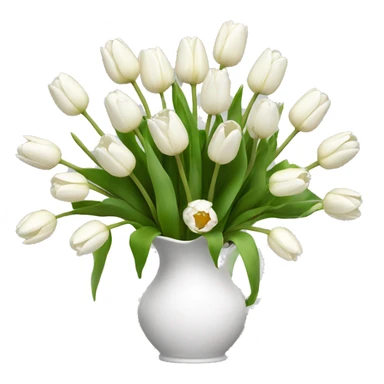 white tulip bouquet arrangement 13 sticker