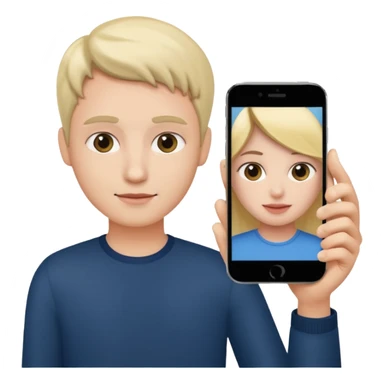 pink video call between one person holding the phone with a person on the phone screen sticker