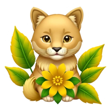 puma holds flower sticker