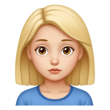 use this girl character, she is doing a thinking facial expression sticker