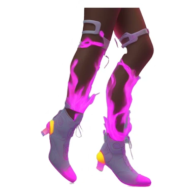 Rave party dancing prosthetic leg neon smoking sticker