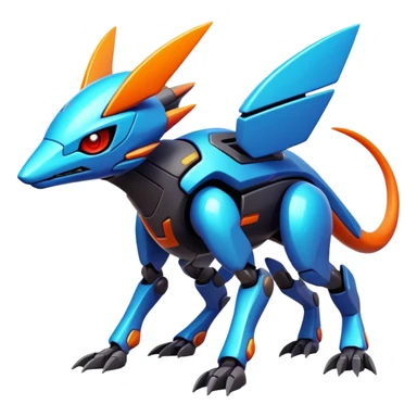  exotic modern cyber-Protogen-Fakémon-Pokémon-Vernid-creature sticker