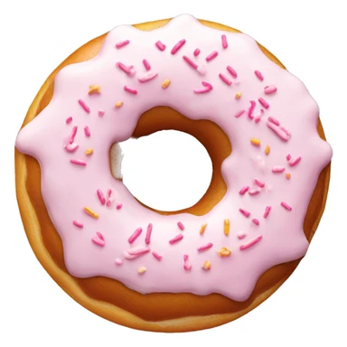 Donut with white frosting and light pink sprinkles  sticker