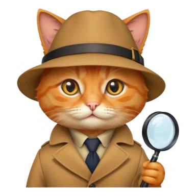A ginger cat in a detective attire sticker