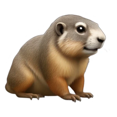 Marmote sur tortue sticker