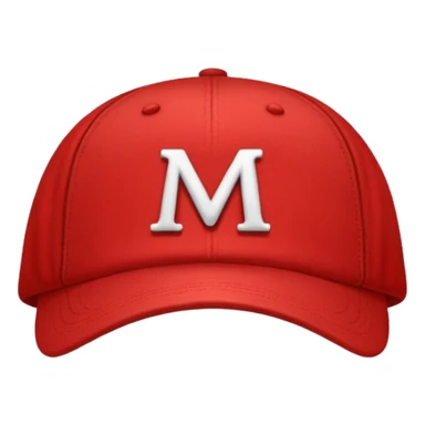red cap with letter m on it sticker