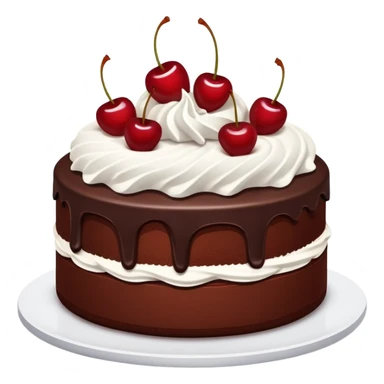 Black Forest cake with chocolate, cherries, and whipped cream sticker