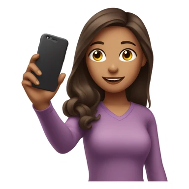 Brunette Girl taking selfie with her phone sticker