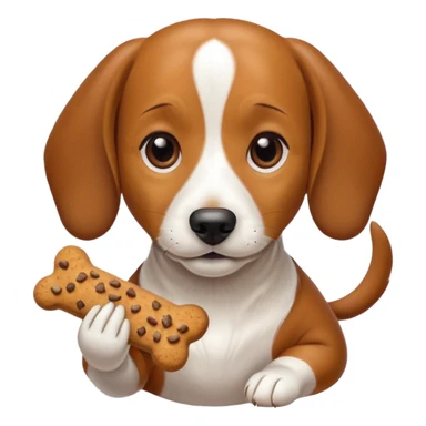 beagle dachshund mix with a treat sticker