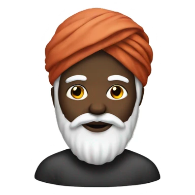 Black person with a white beard wearing a turban sticker