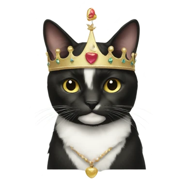 Tuxedo cat wearing a crown  sticker