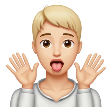 Person hands around neck and sticking tongue out  sticker