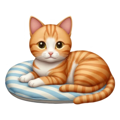 Petit chat sympa couché sur le lit sticker