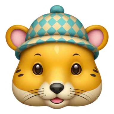 animal wearing patterned hat  sticker