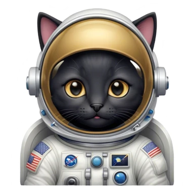 Black kitten astronaut  sticker