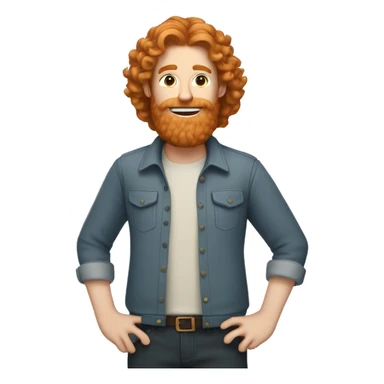 Ginger man with long curly hair and beard  sticker