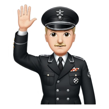Hitler raising one hand straight out like a Sieg Hail salute in Black SS uniform  sticker