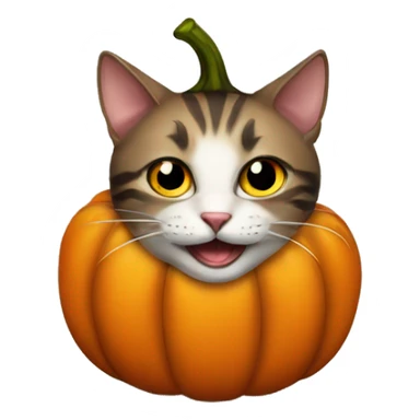 a cat in a halloween pumpkin sticker