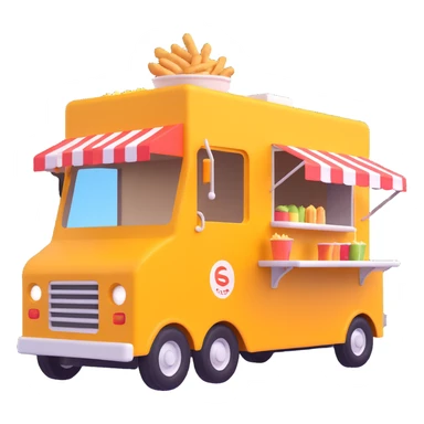 generate me a 3D shaorma food truck red sticker