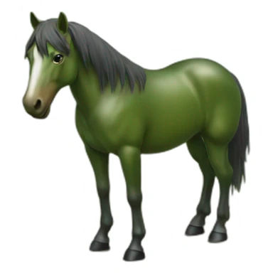 Un cheval verte qui boit un coca sticker