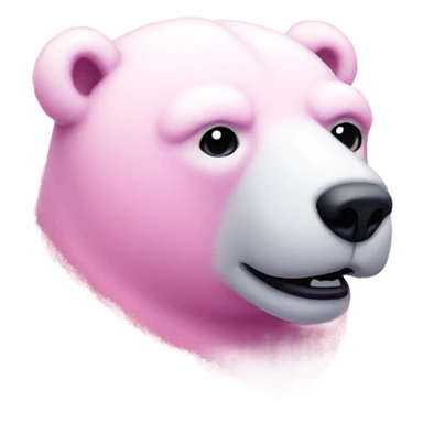 Pink full polar bear lying down with glitter sticker